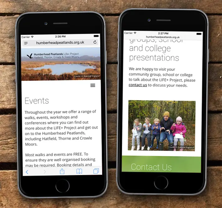 Screenshot 2 of humberhead peatlands website