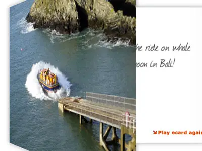Screenshot of dynamic e card